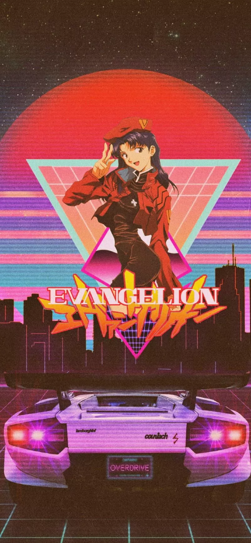 Misato 80s, anime, evangelion, ipad