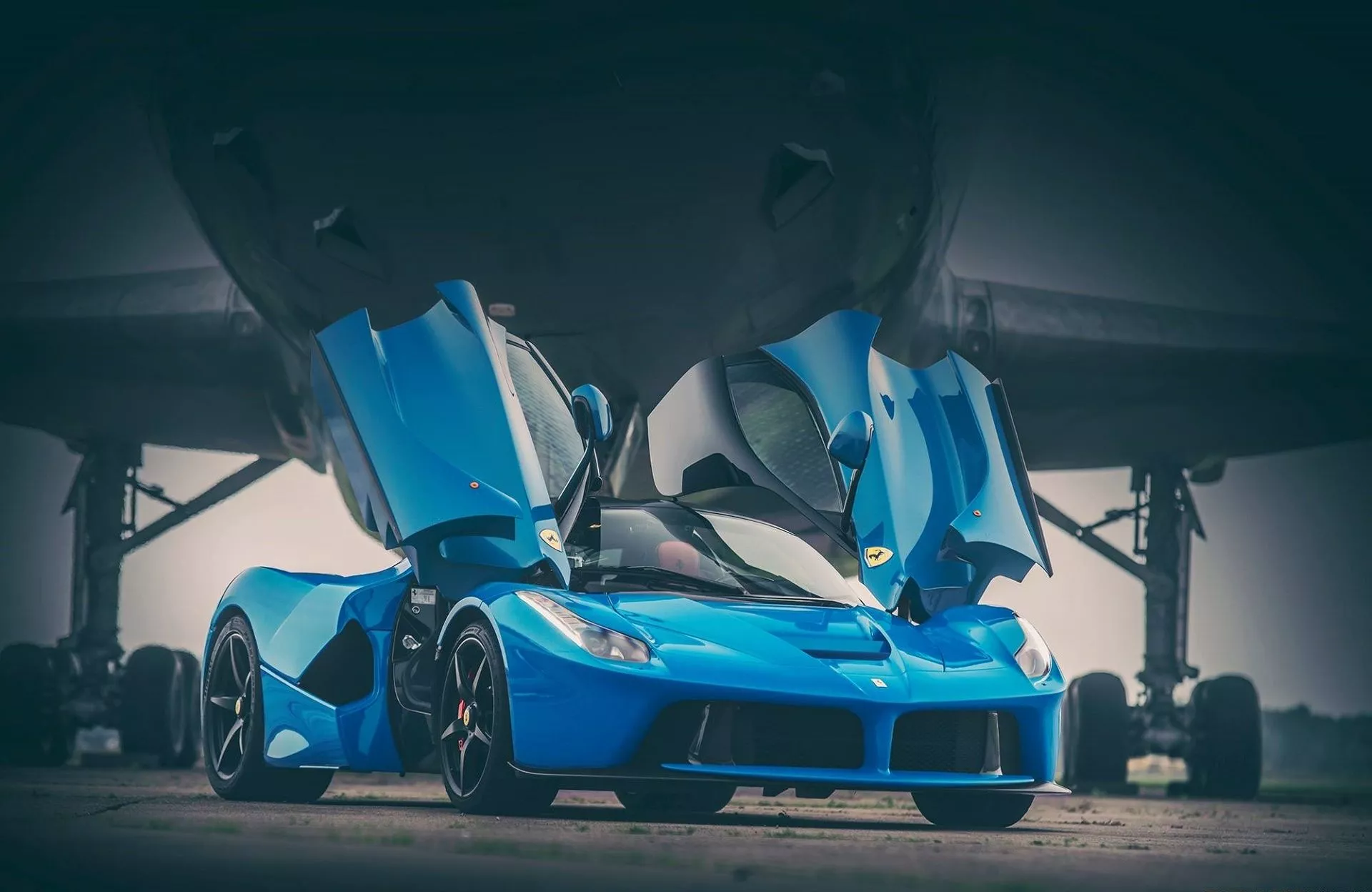 ferrari, laferrari, blue Wallpaper, HD