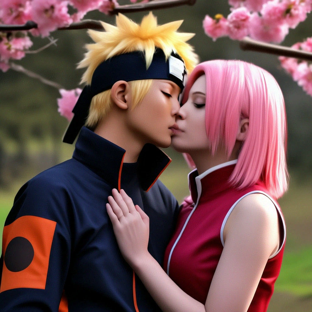 Naruto kissing Sakura realism