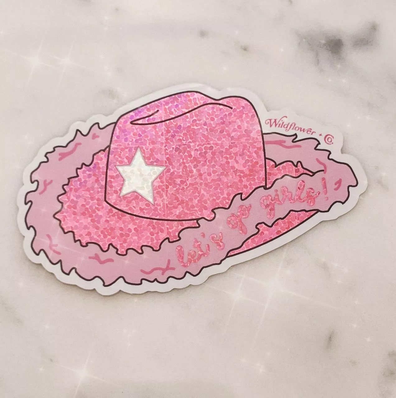 Cowgirl Hat Sticker, Glitter