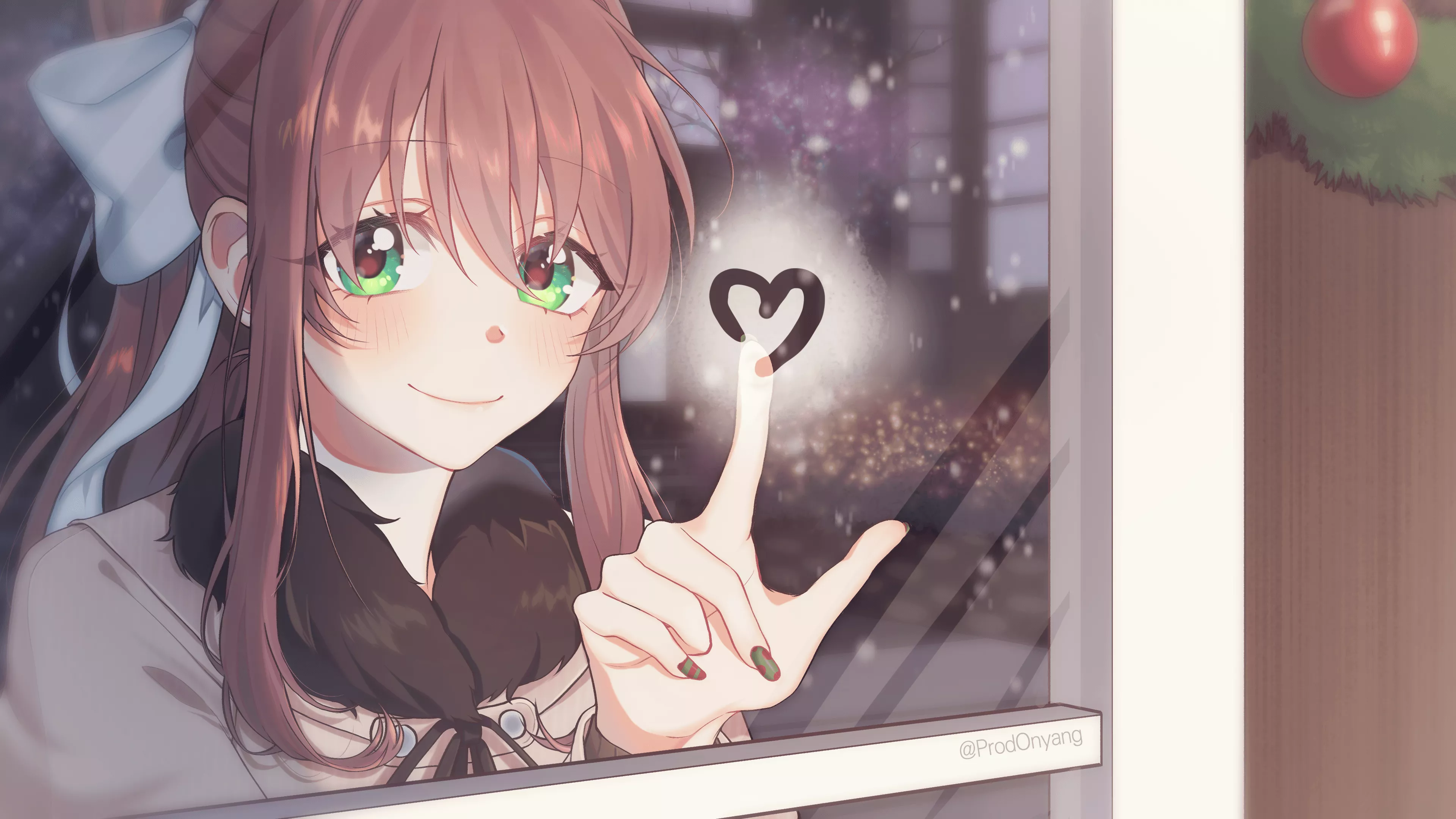 Monika's Heartfelt Moment Ultra HD Doki Doki Literature Club! Wallpaper