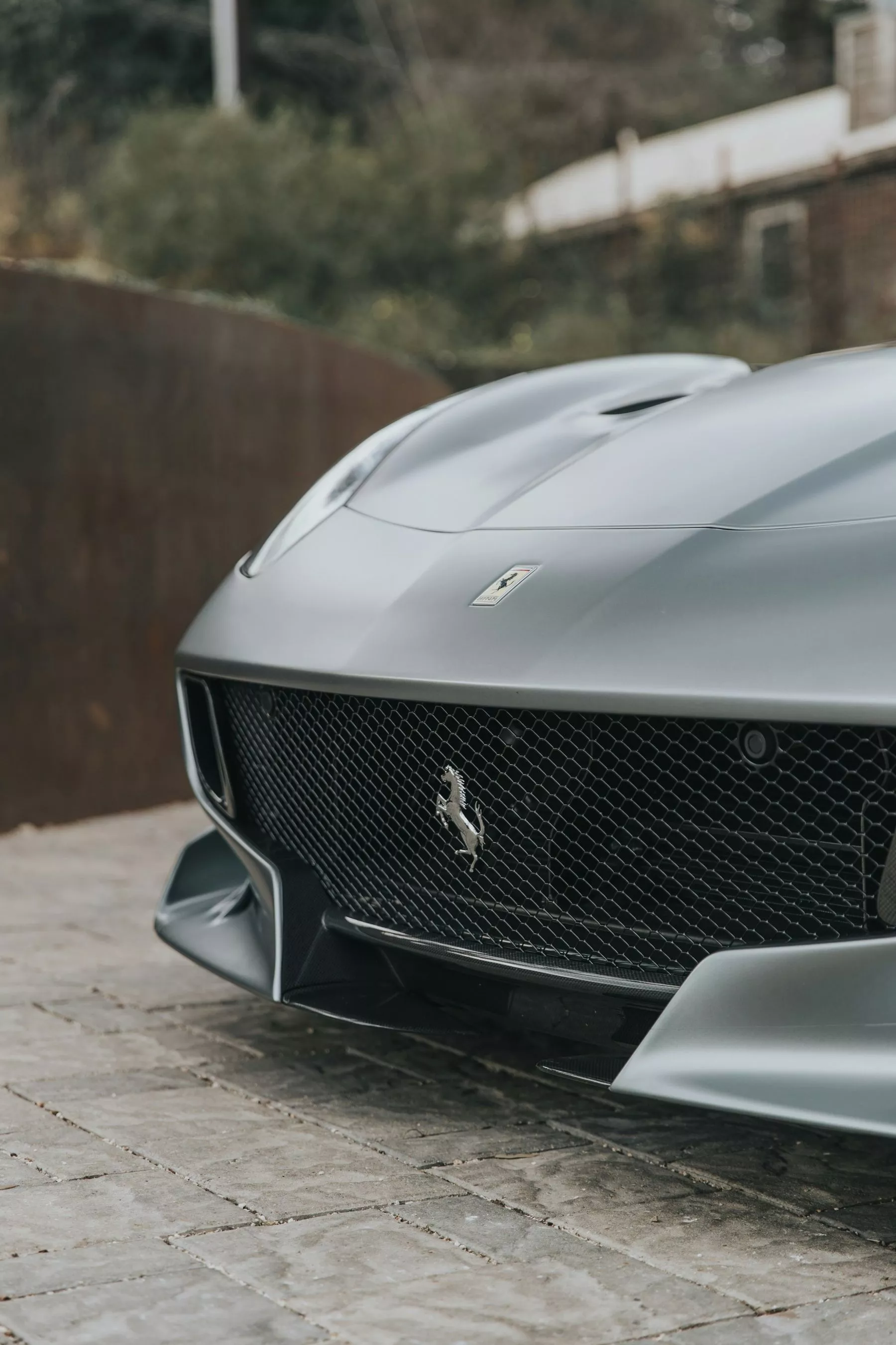 Luxury Matte Silver Grey Ferrari