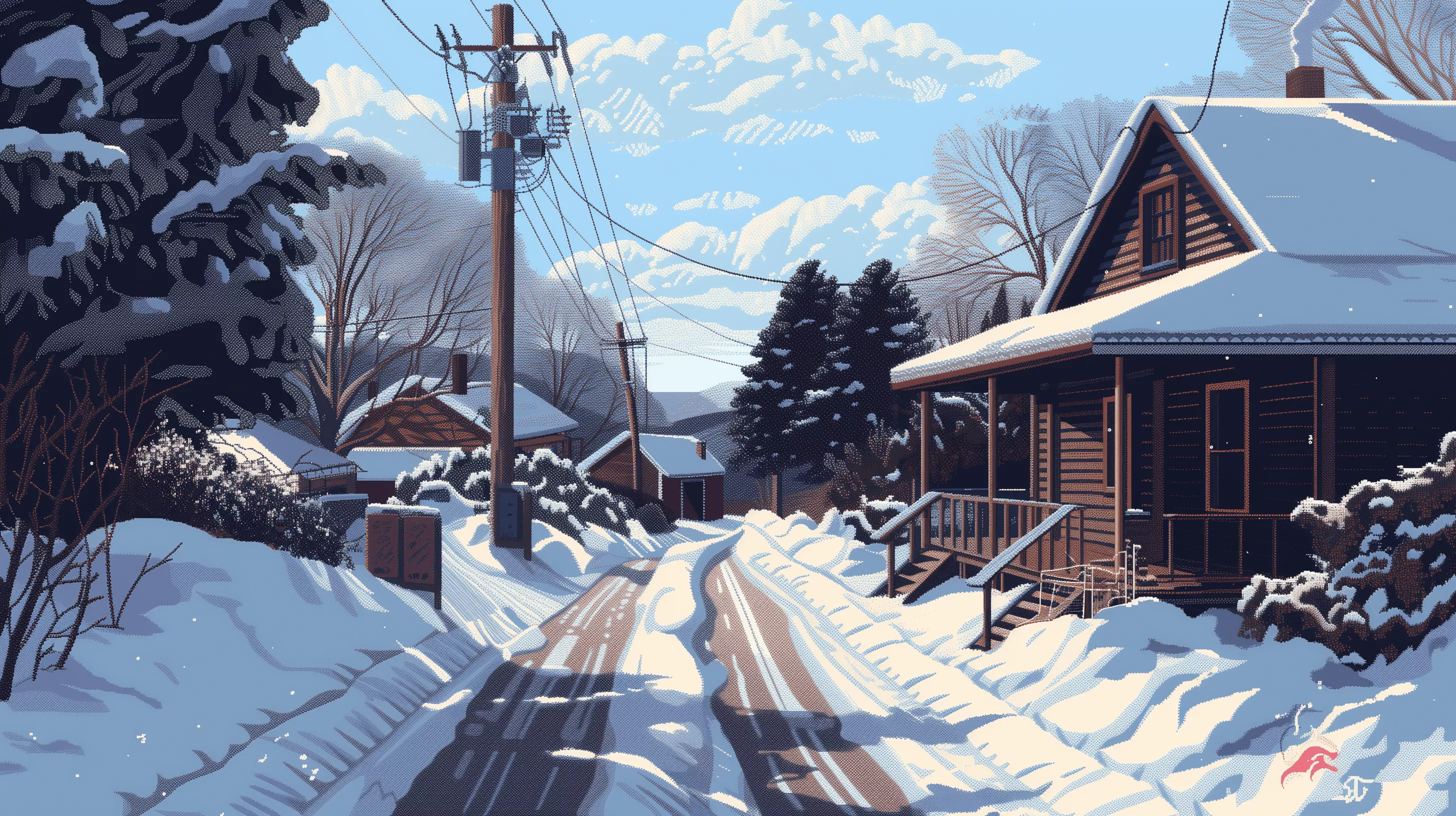 Winter Wonderland: Snowy Road HD Wallpaper