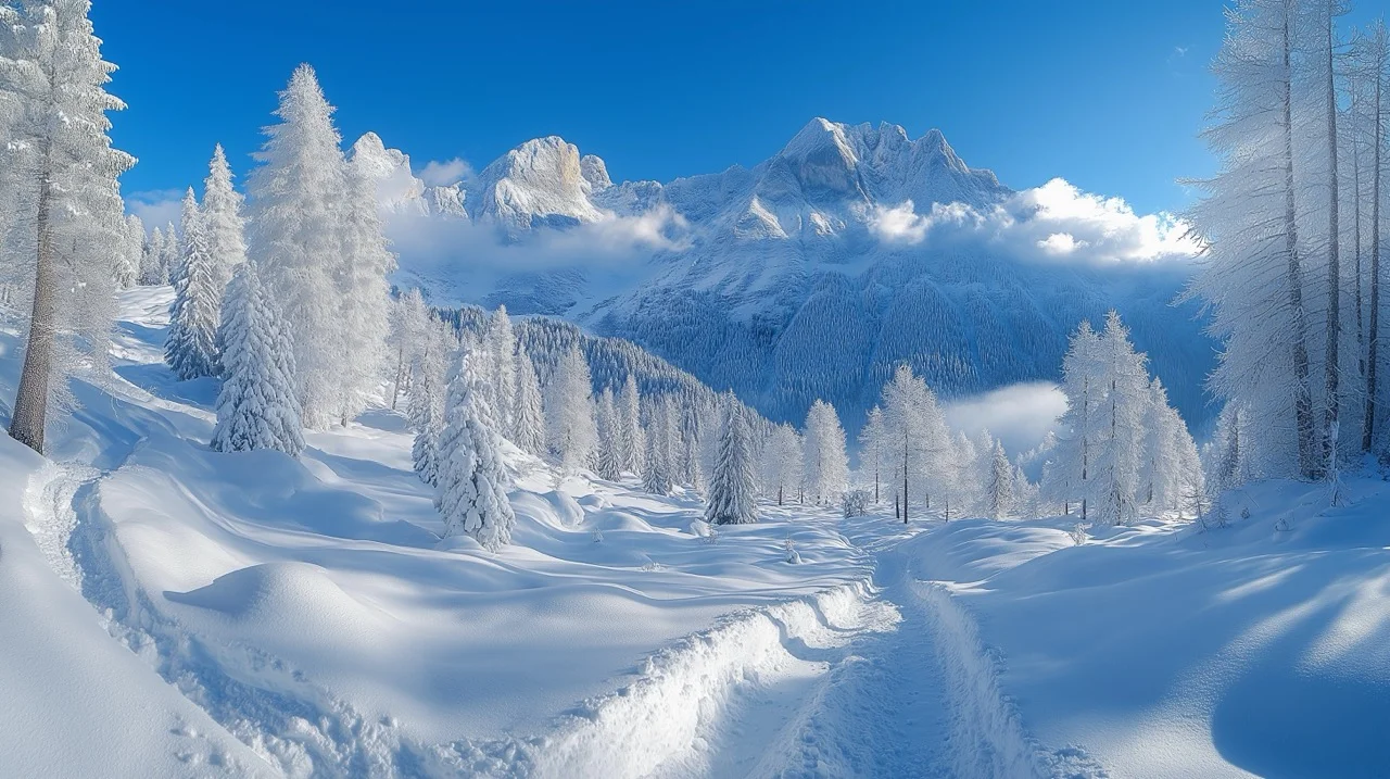 European Alps Winter Scene