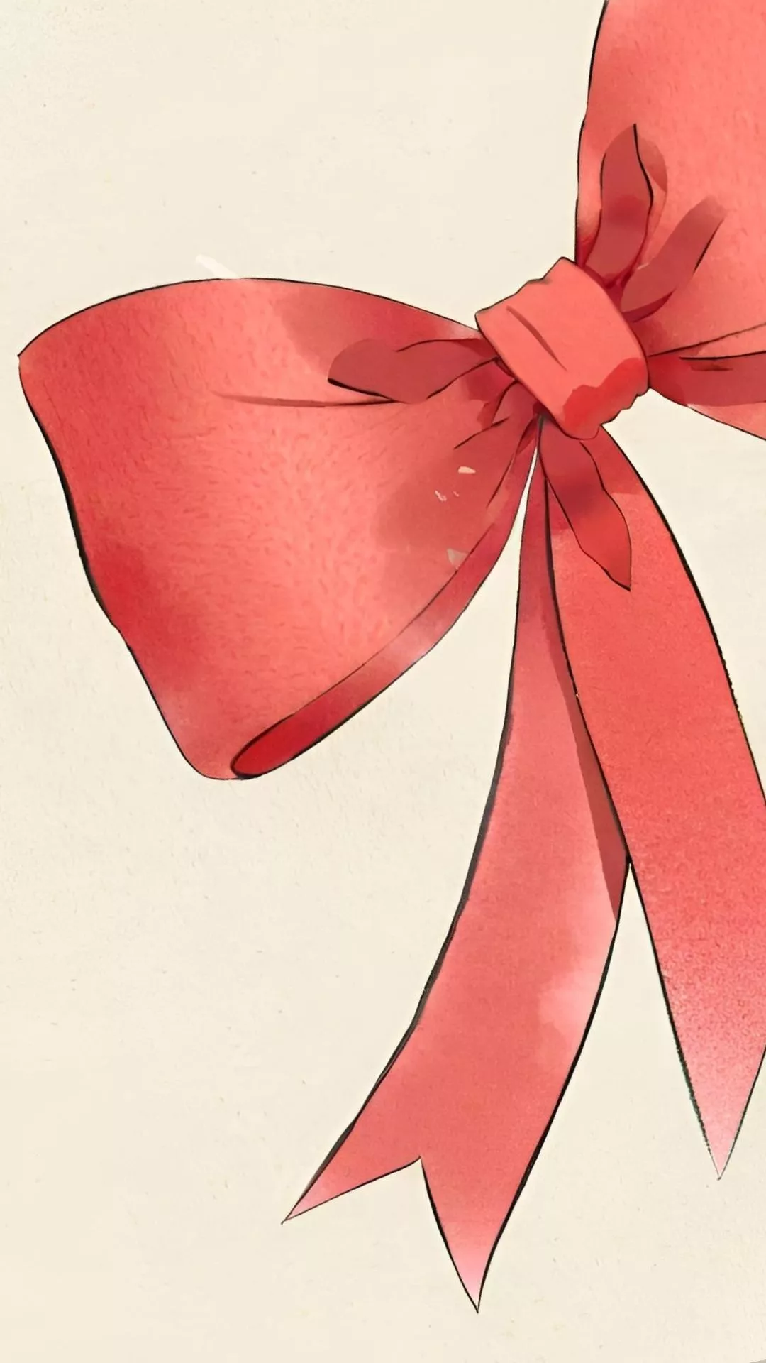 Watercolor Christmas Bow Wallpaper