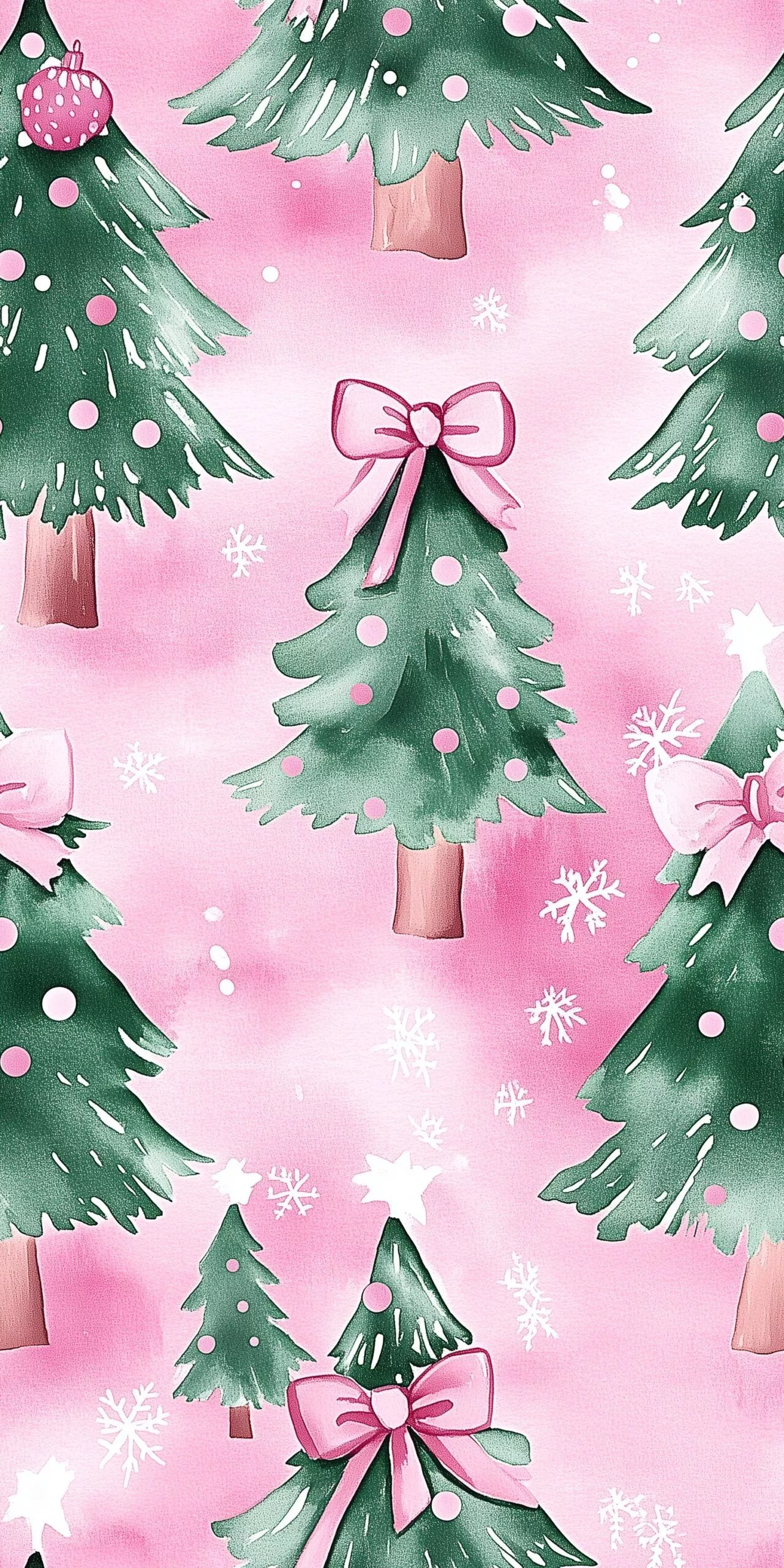 Magical Watercolor Christmas Wallpaper