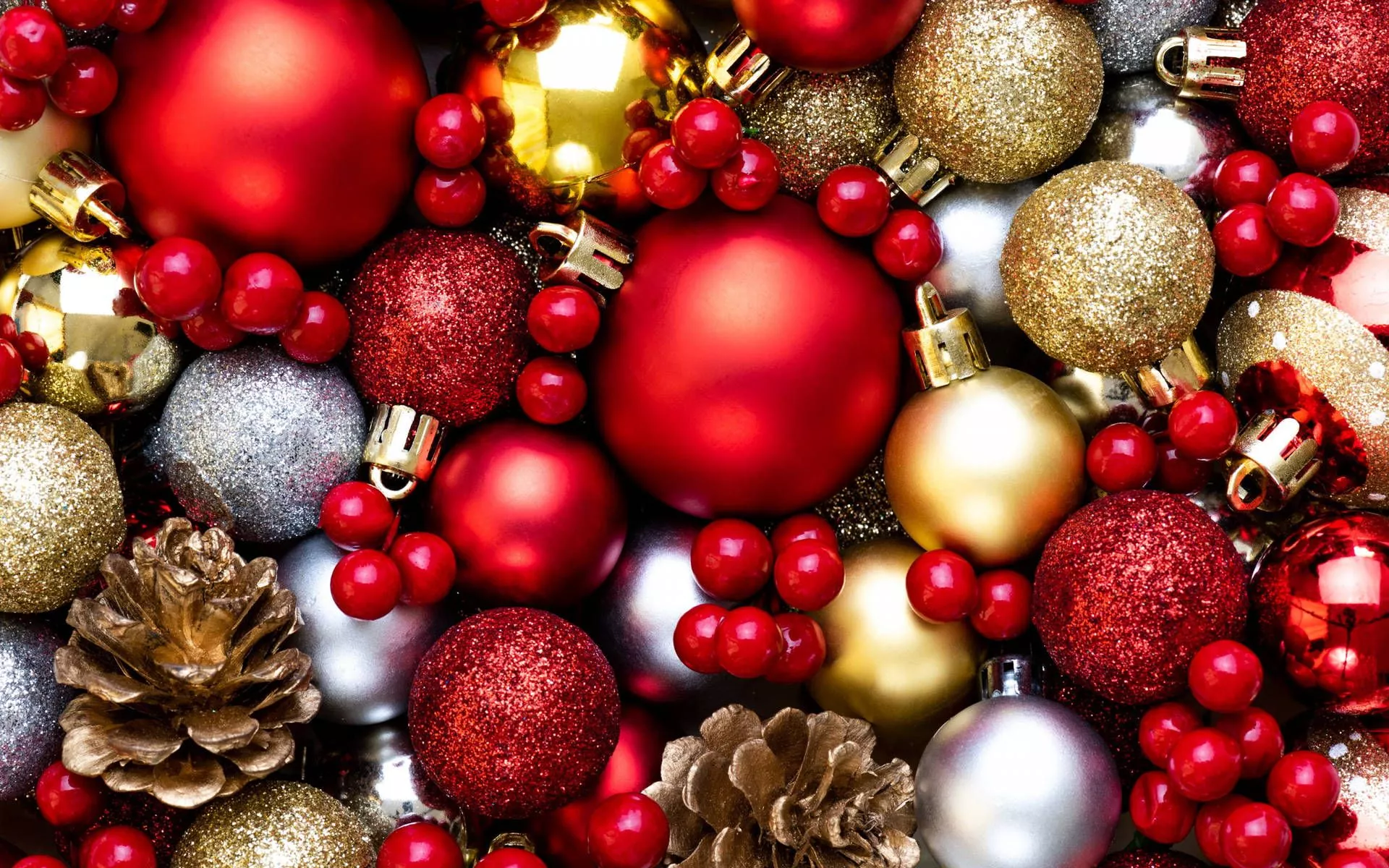 Red Silver Gold Christmas Balls