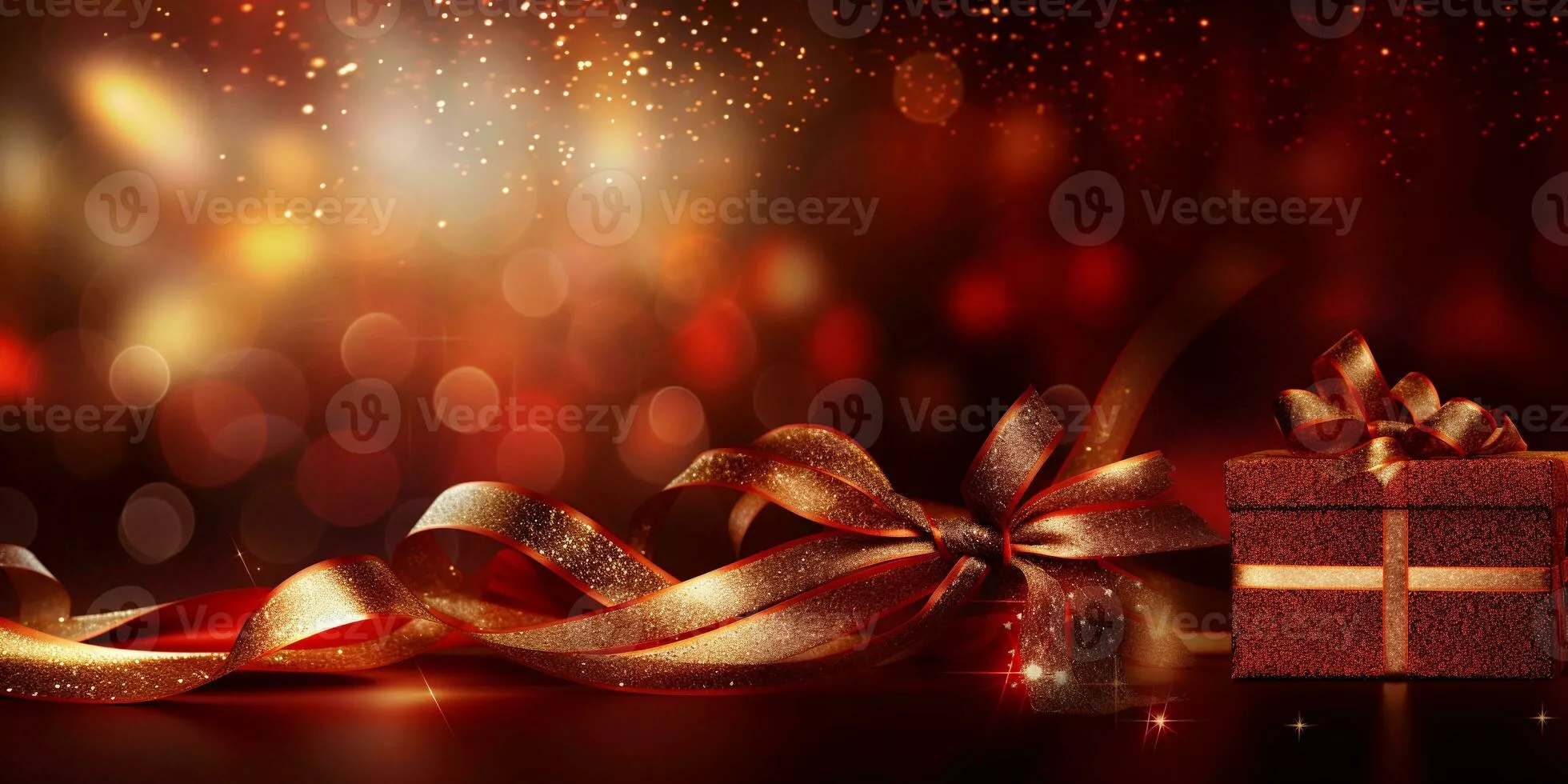 Christmas red background with gift box