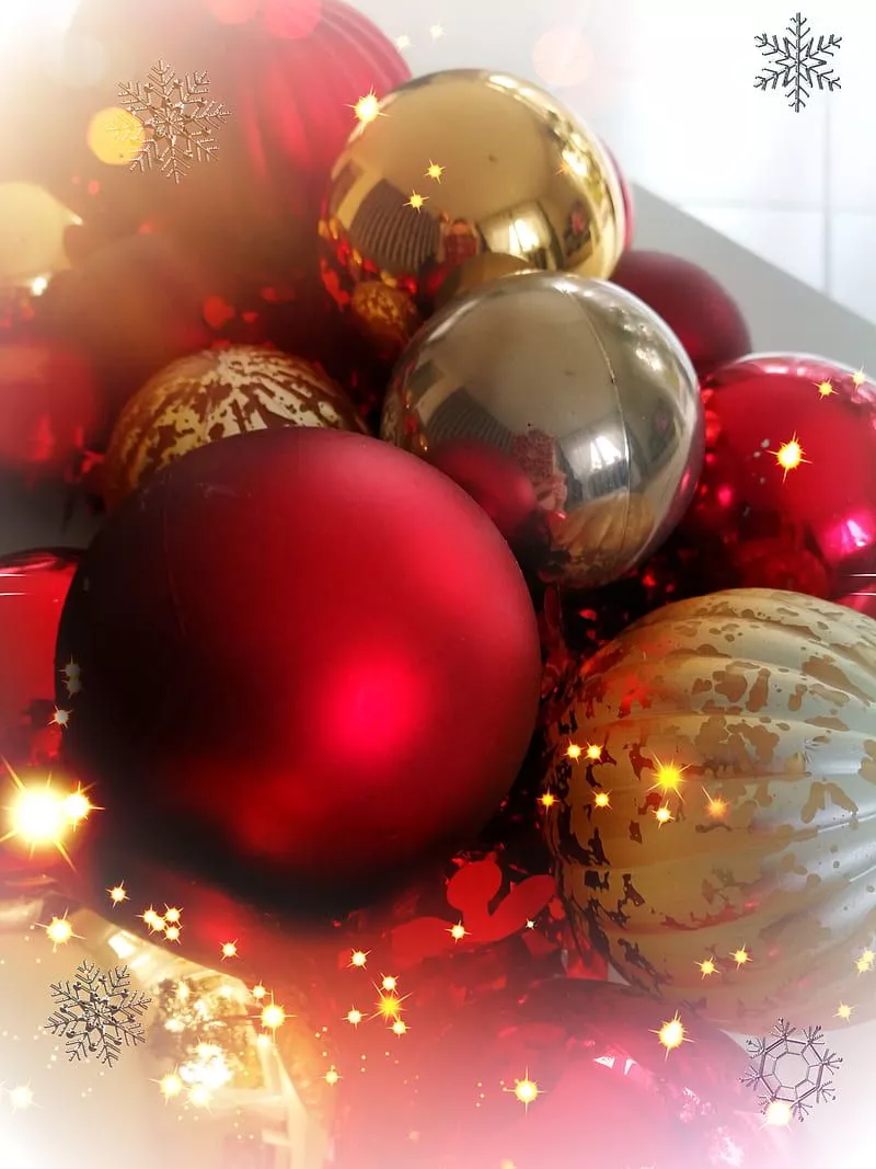 Christmas red gold, merry christmas, HD