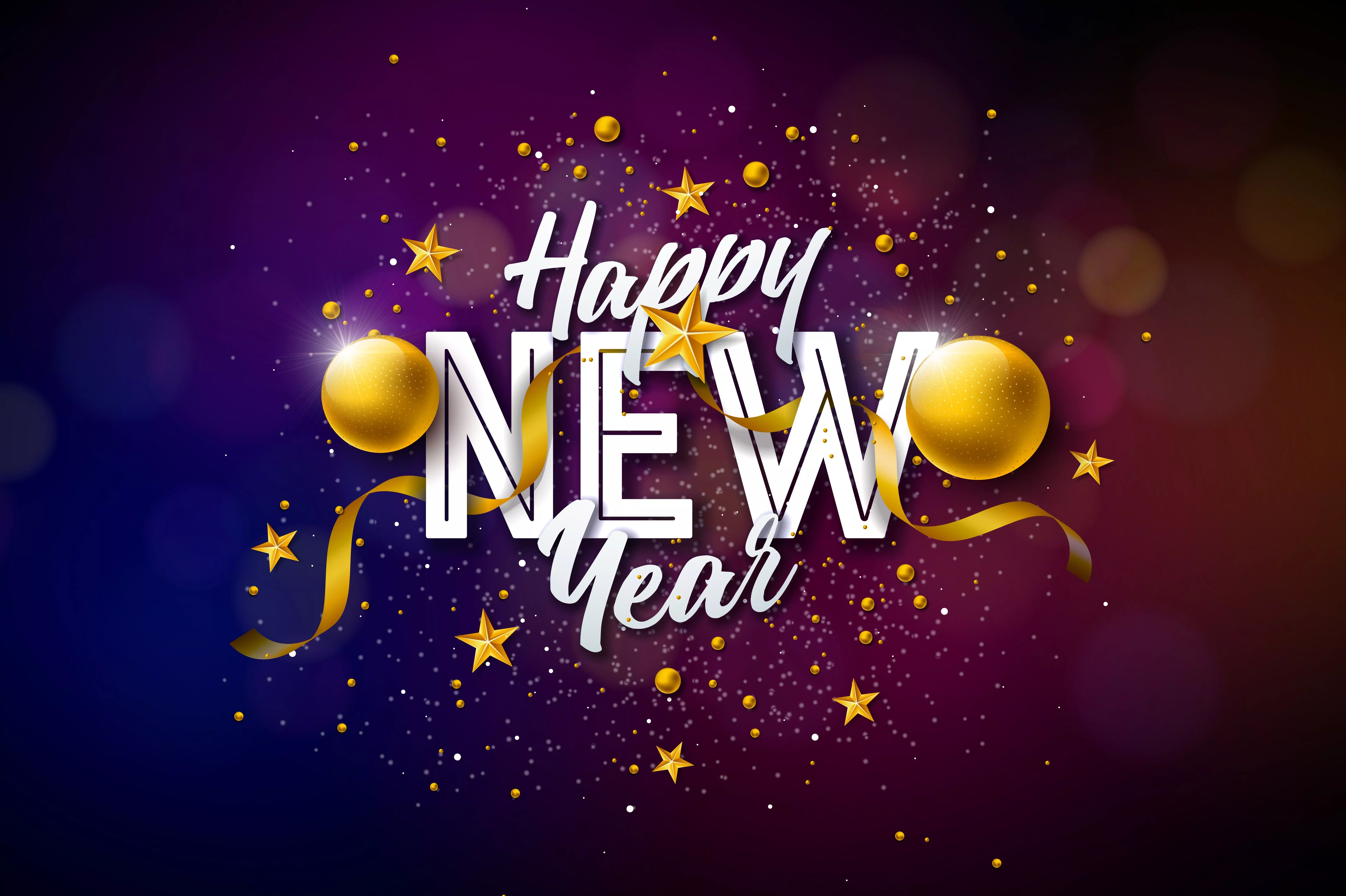 Stunning 4K Ultra HD Happy New Year Holiday Wallpaper
