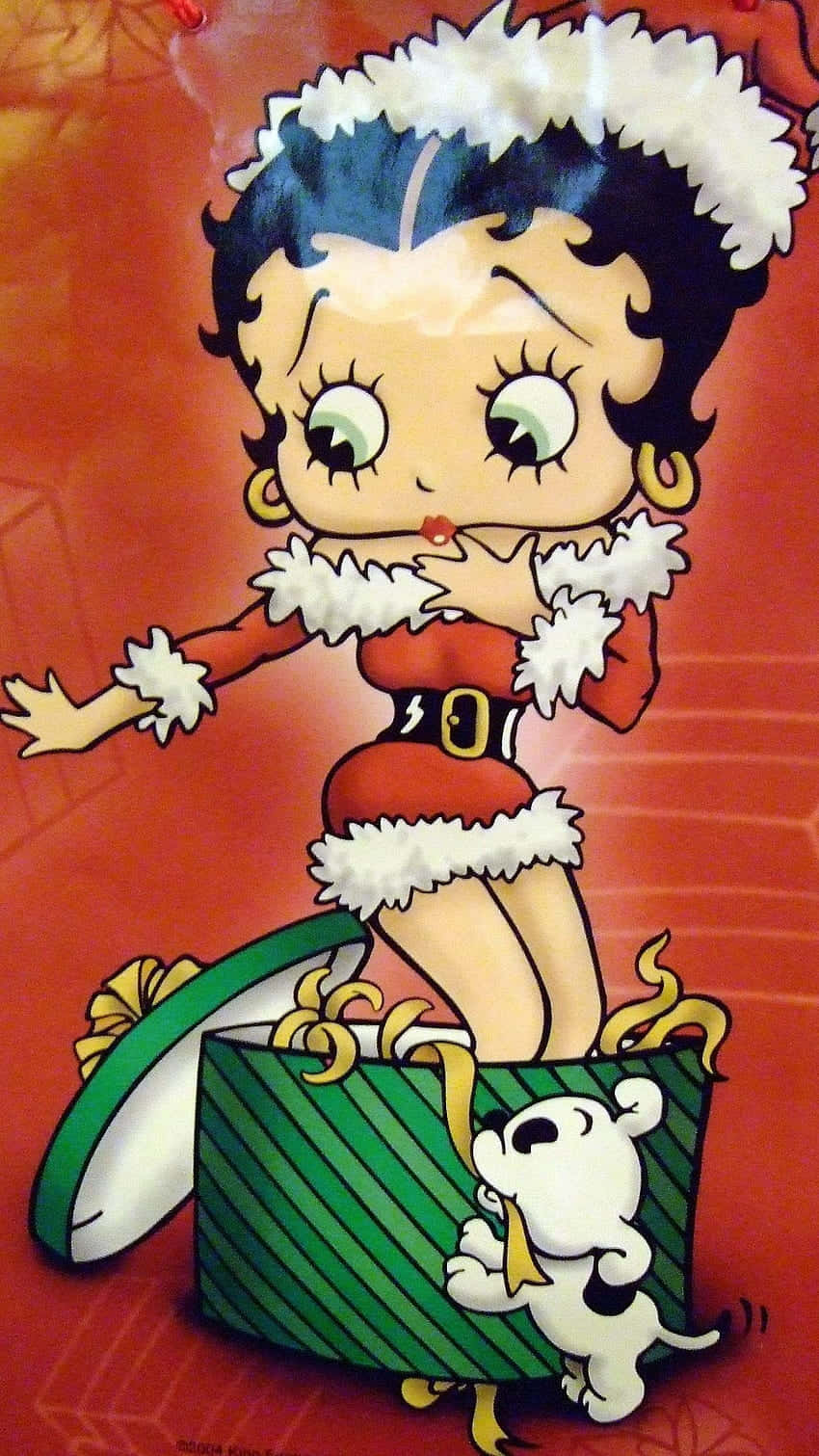 Download Betty Boop Celebrating Christmas with a Warm Holiday Smile Wallpaper