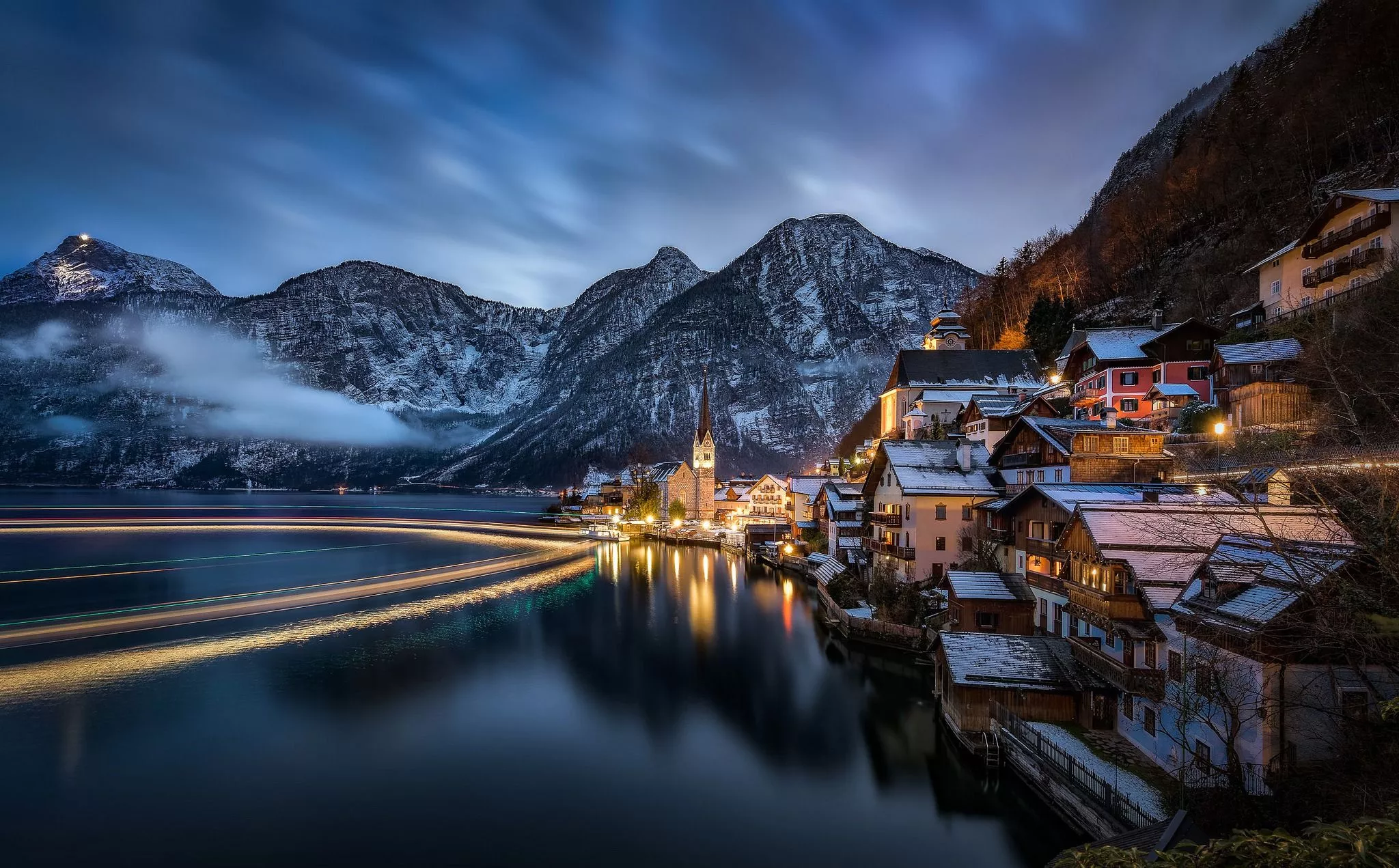Wallpaper landscape, mountains, night
