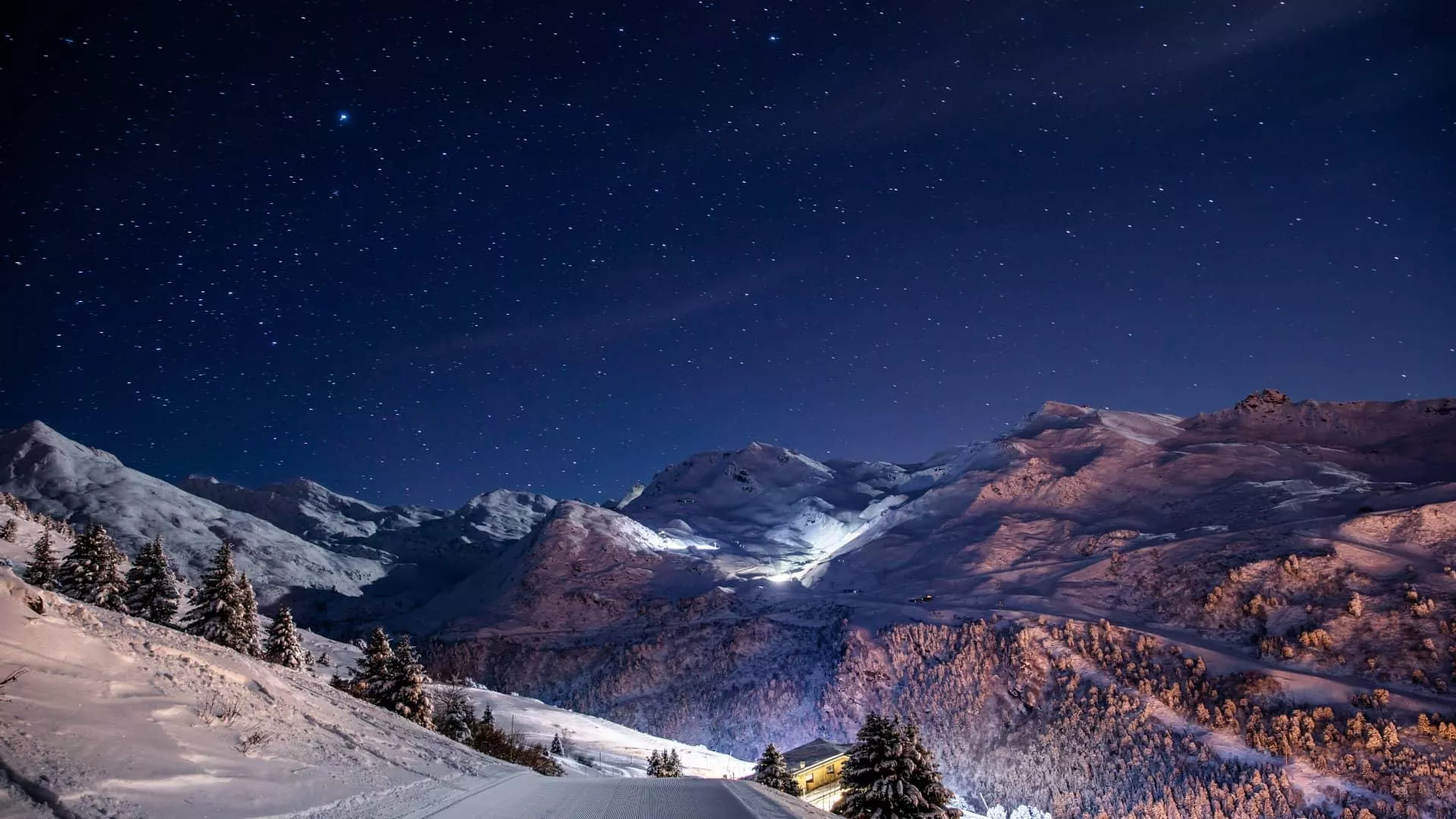 Nights in the French Alps mountains