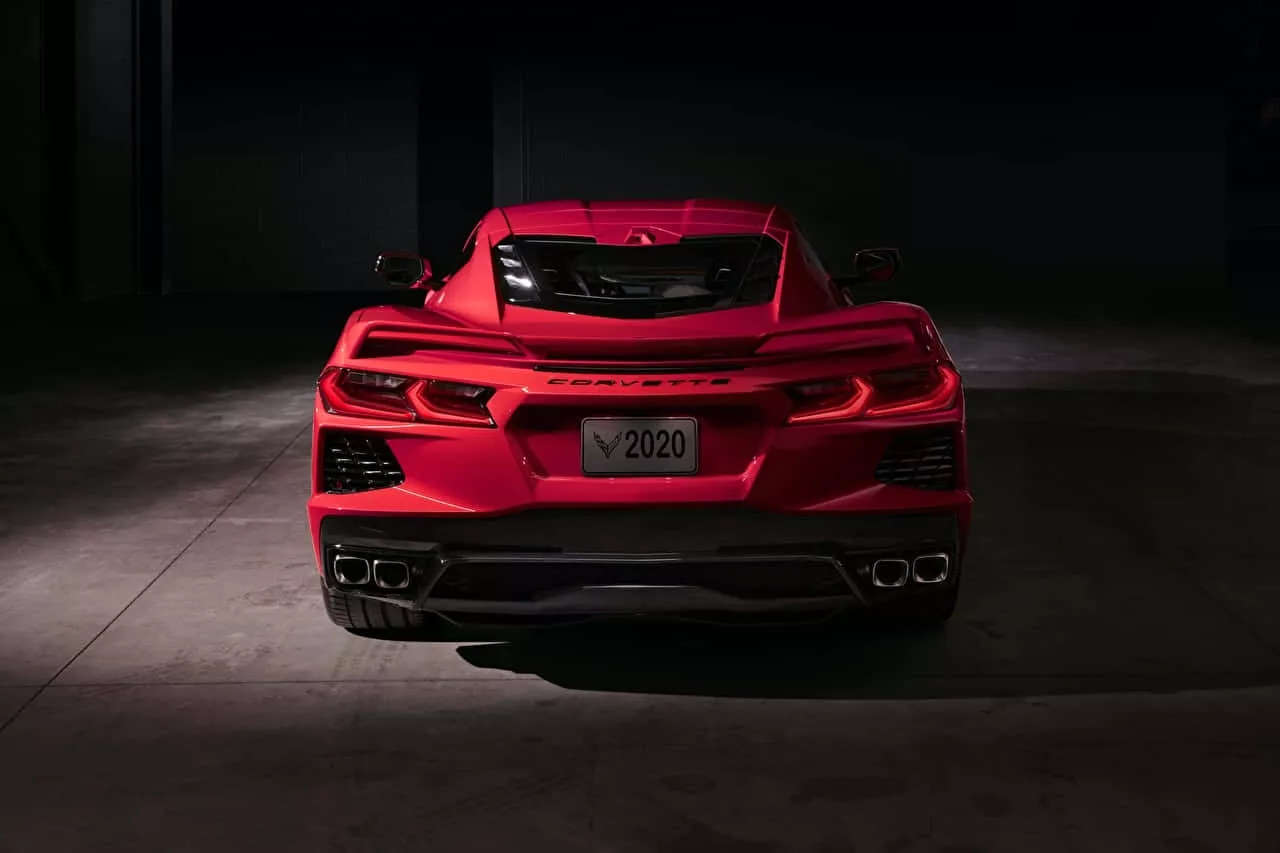 Corvette C8 Rear View Wallpaper