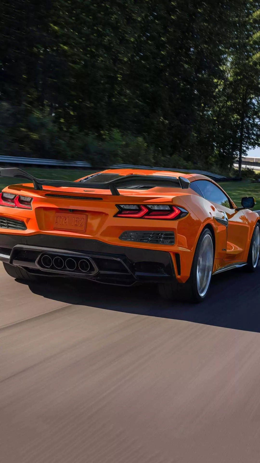 Download Orange Corvette C8 Rear View