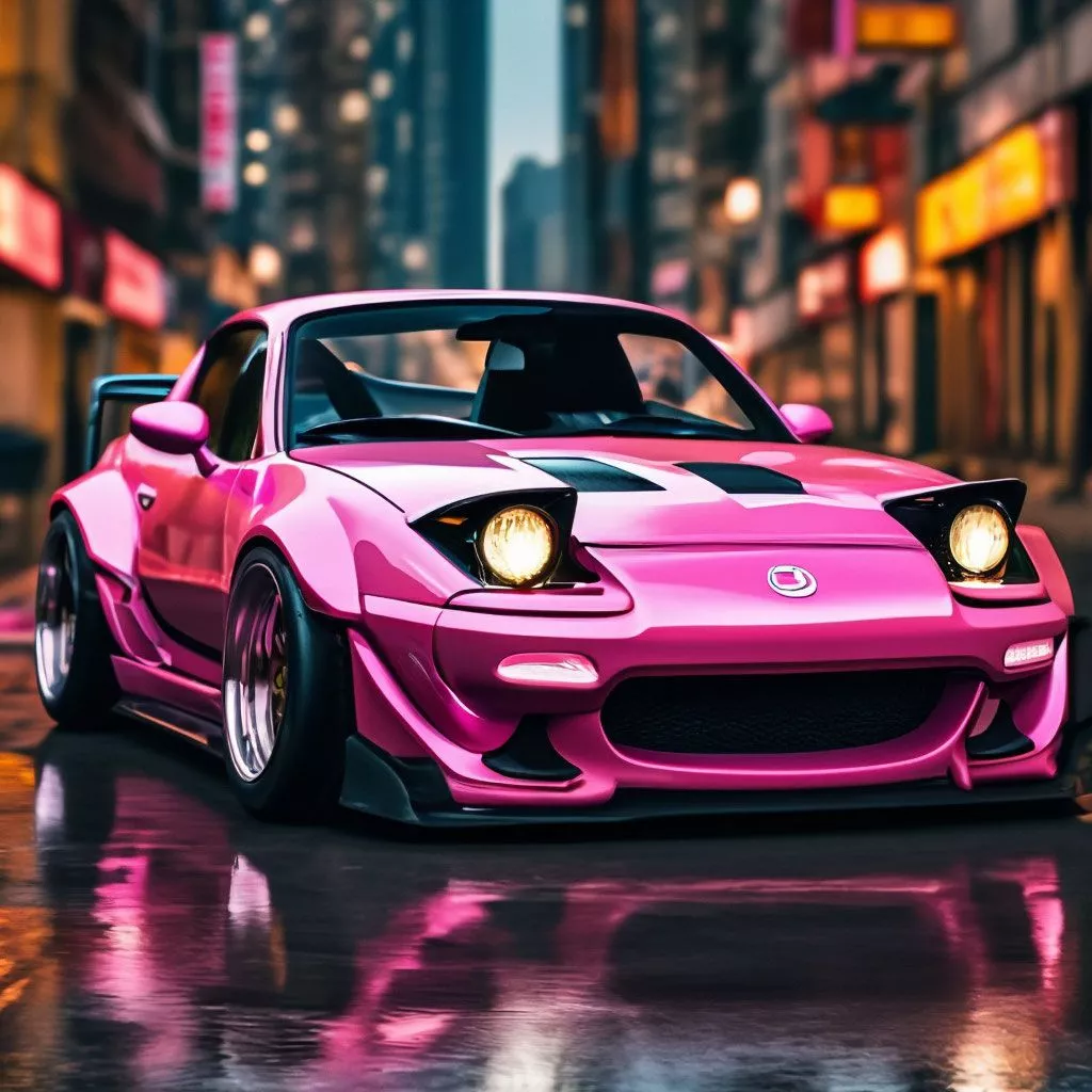 Pink Mazda Mx 5 Miata 90 Year