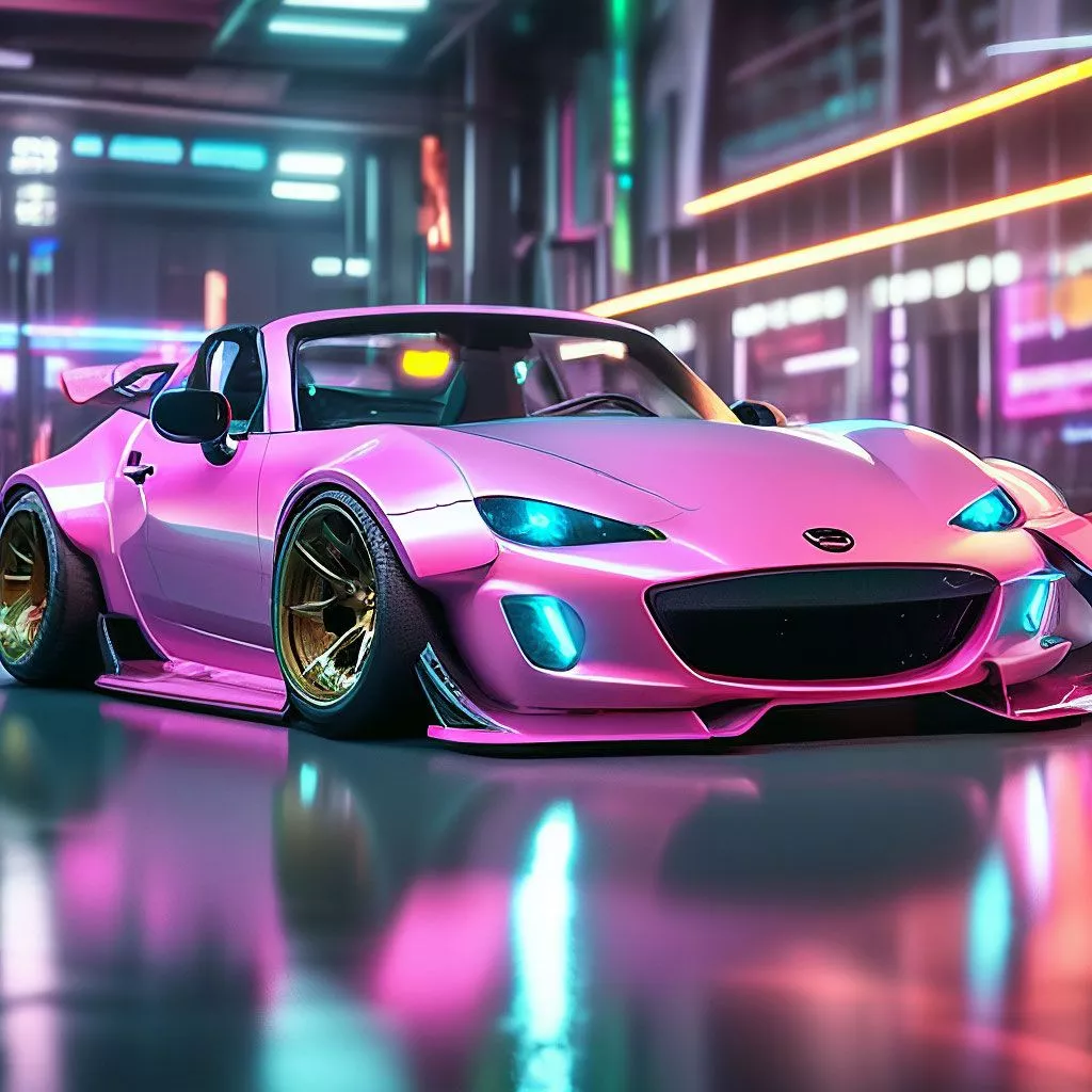 Pink Mazda Mx 5 Miata With Wide Body