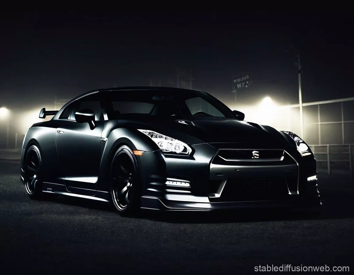 nissan gtr in the dark wallpaper