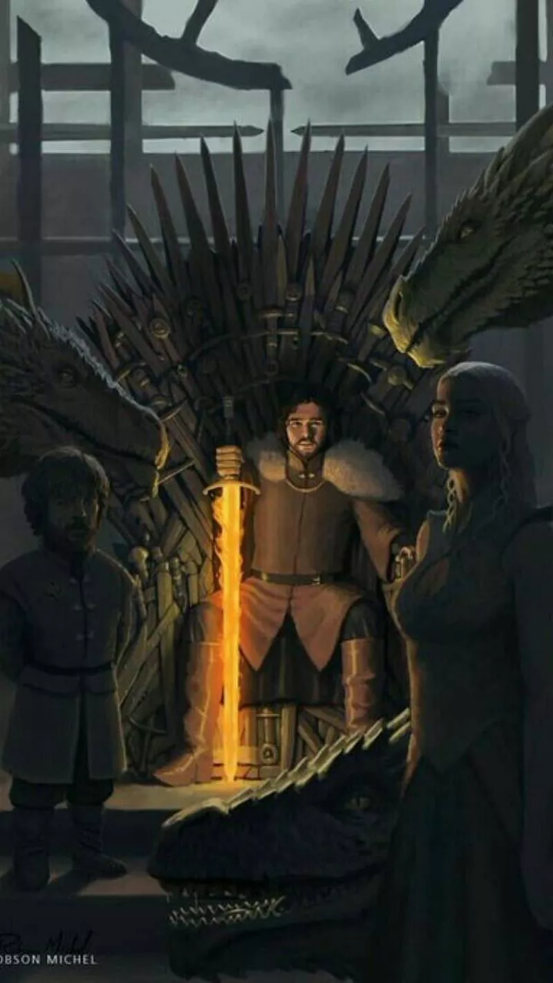 John Snow, king, throne, HD phone