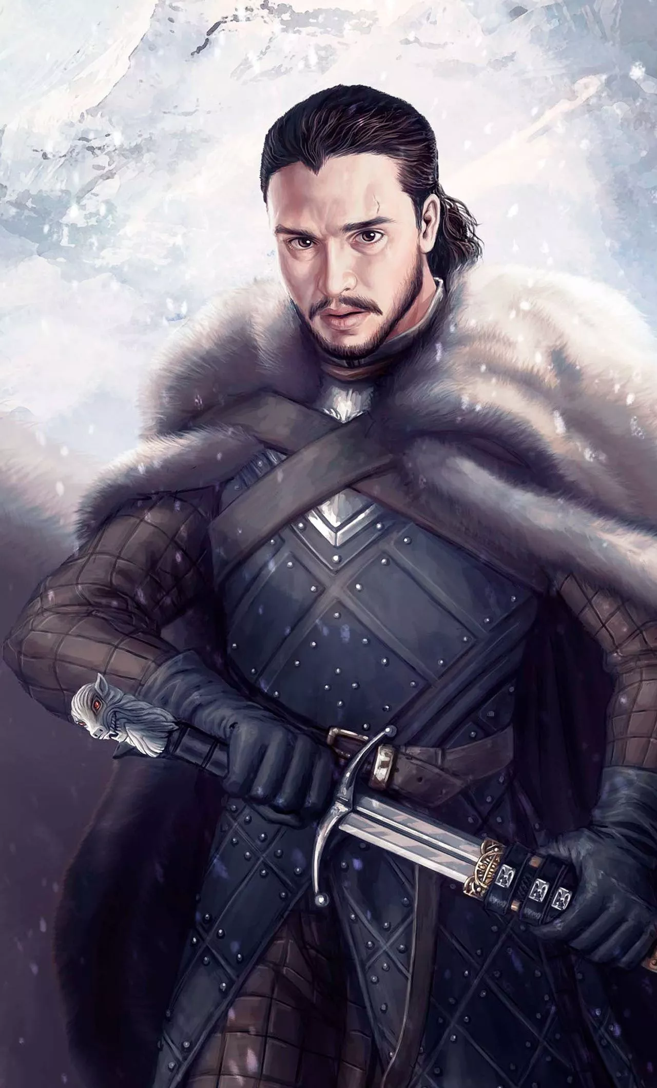 Jon Snow And Ghost 4k iPhone