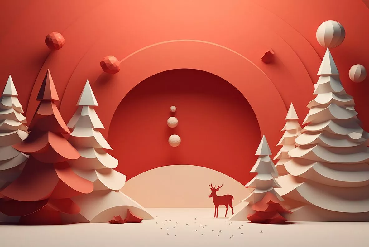 Red Christmas background on Yellow