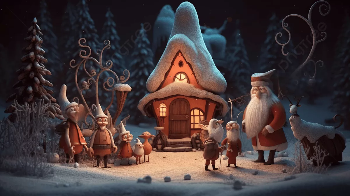 Whimsical Christmas Characters In A 3D