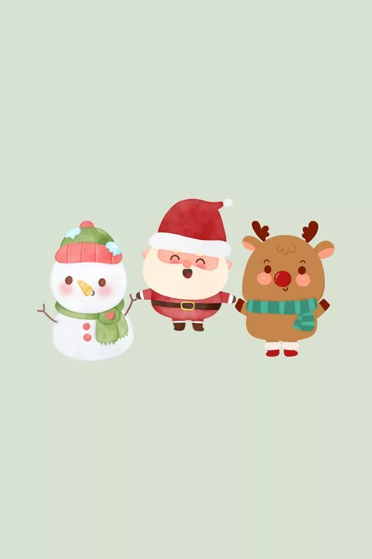 Santa and Friends Phone Wallpaper