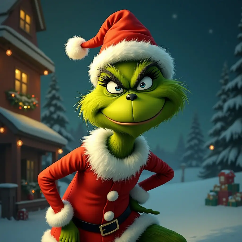 Festive Grinch Character with Christmas