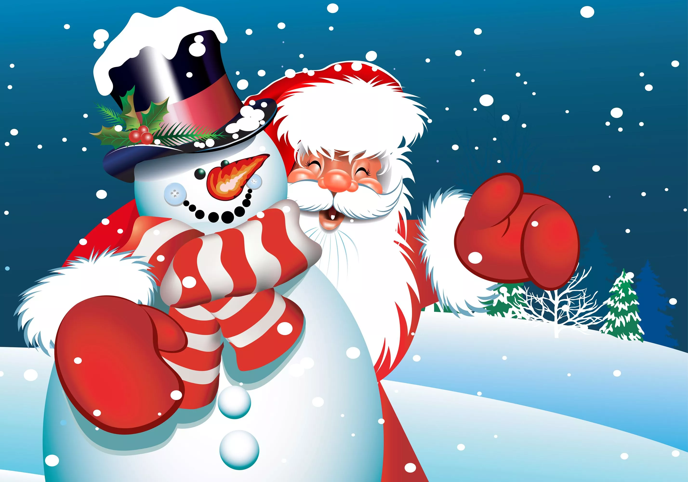 Wallpaper Santa Claus, Christmas Day
