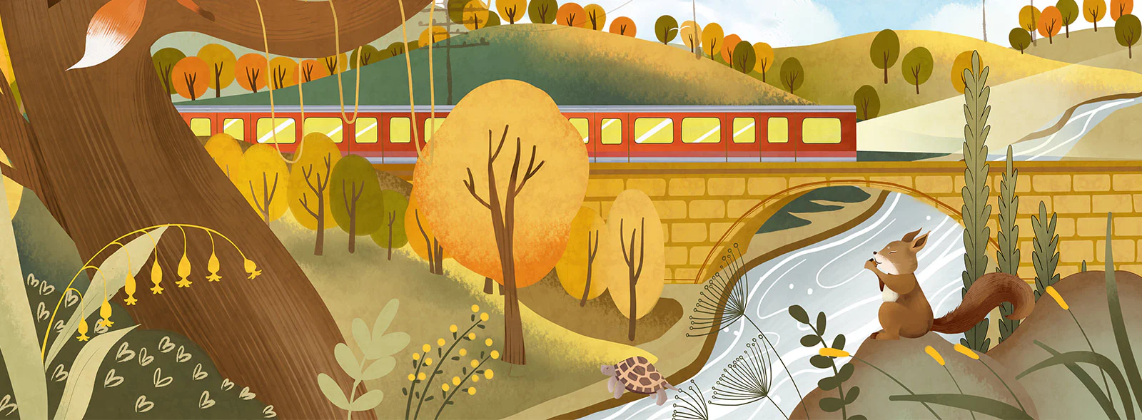 Cartoon Forest Wallpaper Mural. Kids