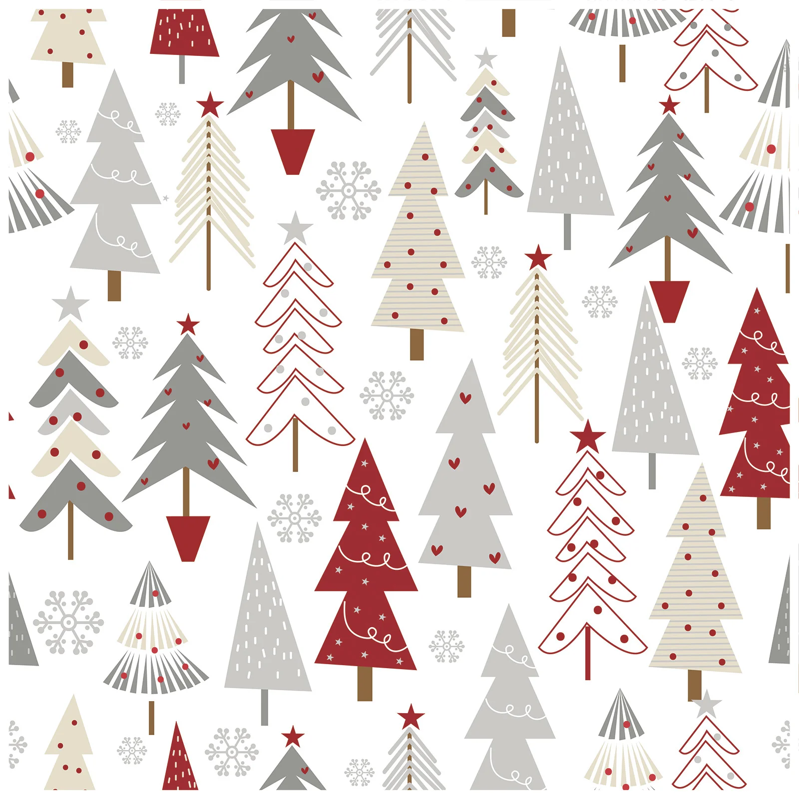 Red / White Christmas Tree Peel and Stick Contact WallPaper