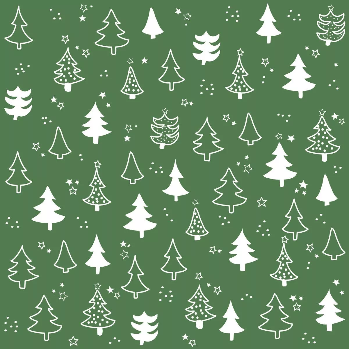 Green Christmas Tree Pattern Wallpaper