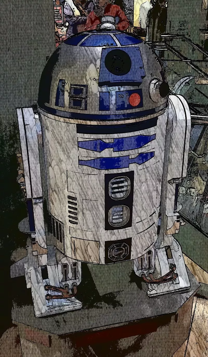 R2, cartoon, r2d2, star wars, HD phone