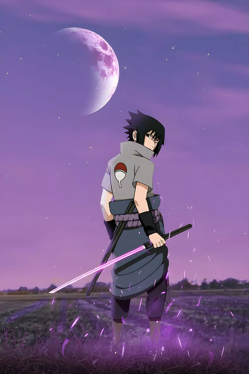 Sasuke Aesthetic, sky, moon HD phone