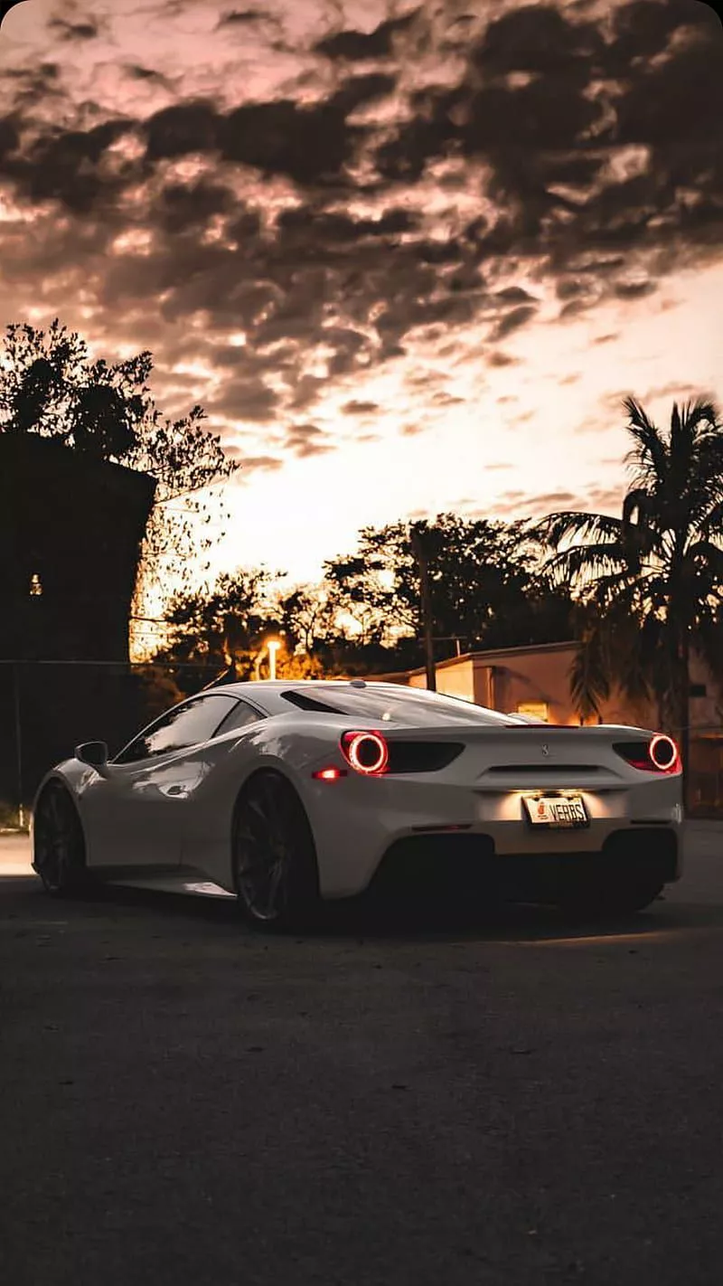 Ferrari 488, white, car, supercar