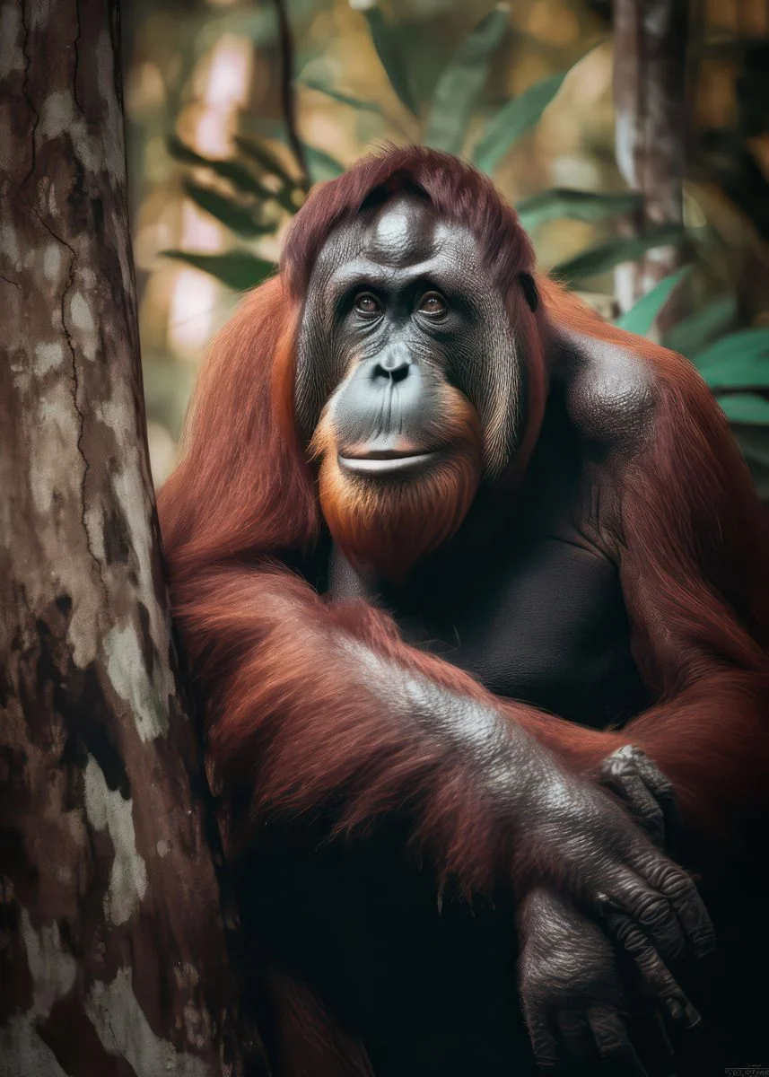 Intelligent orangutan' Poster, picture