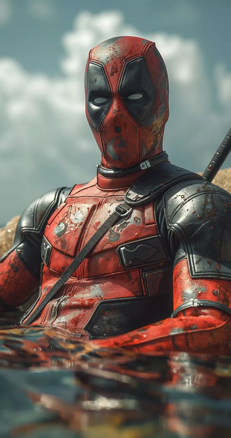 Deadpool in Action 4K Phone Wallpaper