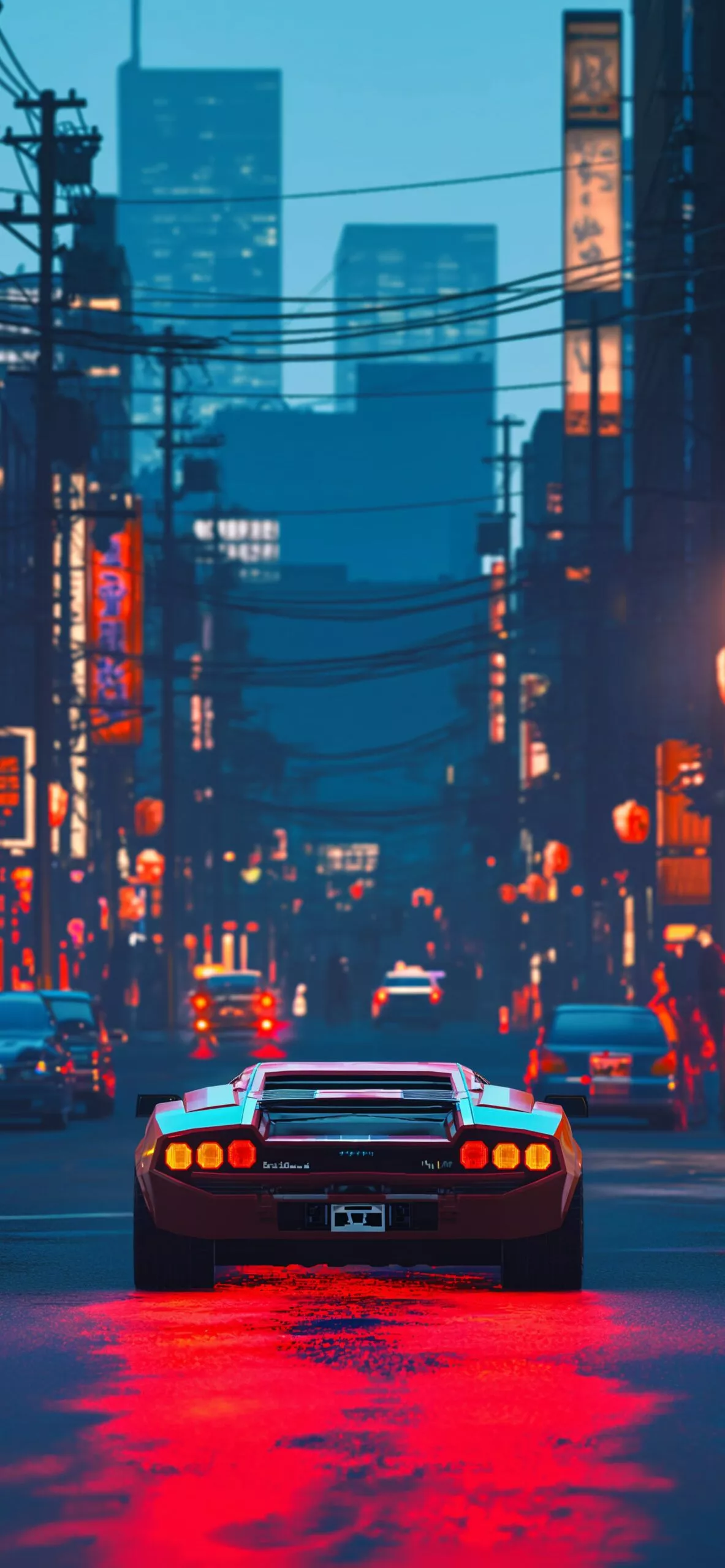 Lamborghini with Red Tail Lights