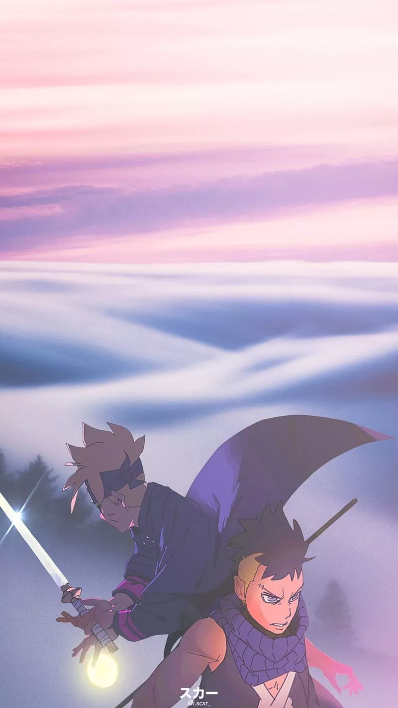 Boruto and Kawaki, aesthetic, anime