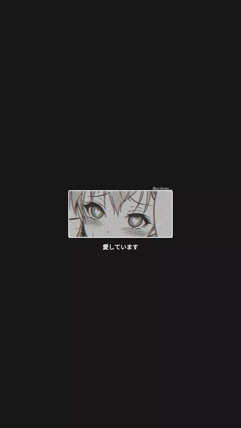 Anime eyes, black, screen, HD phone