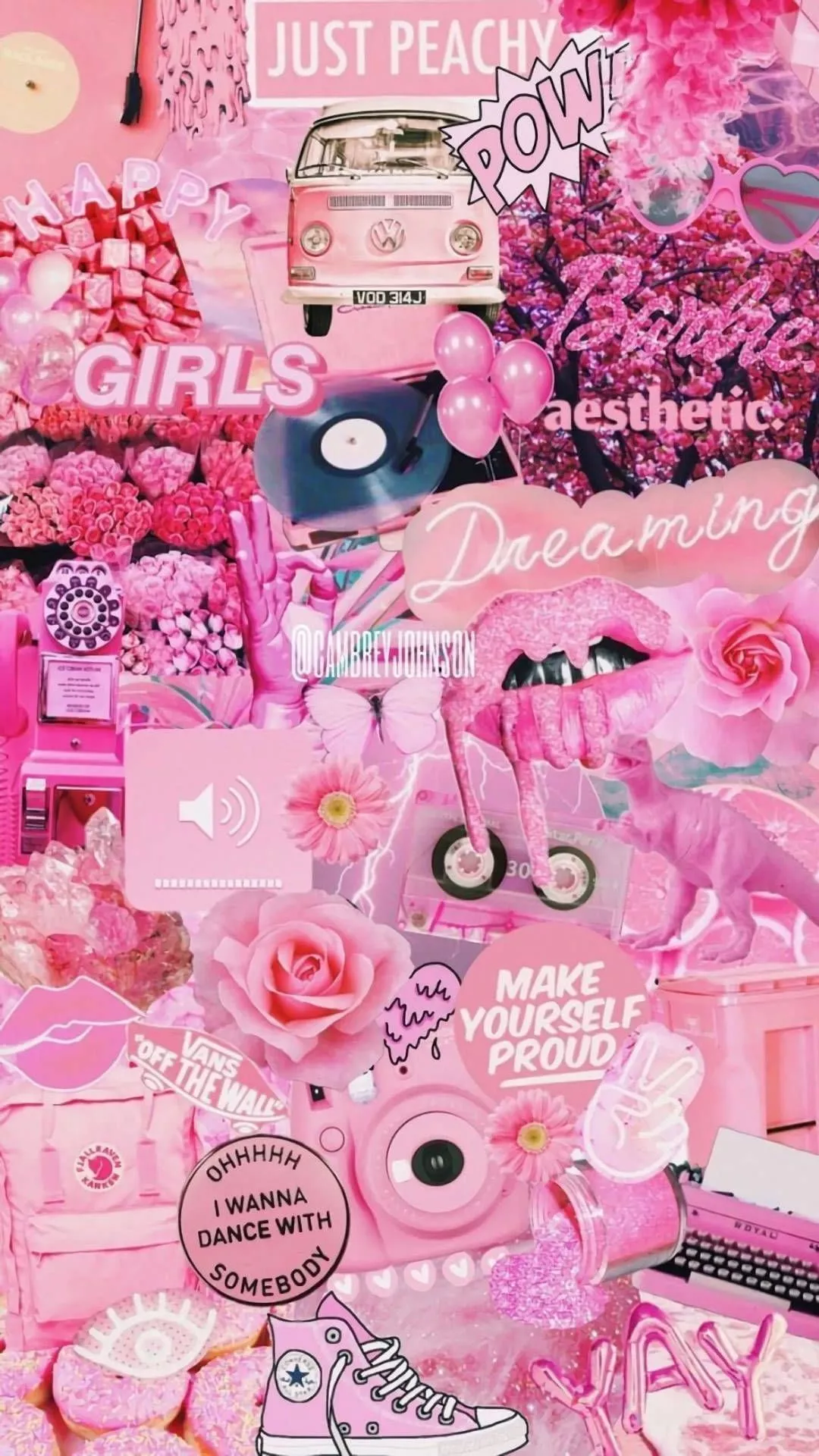 Pink Girly iPhone Collage Wallpaper