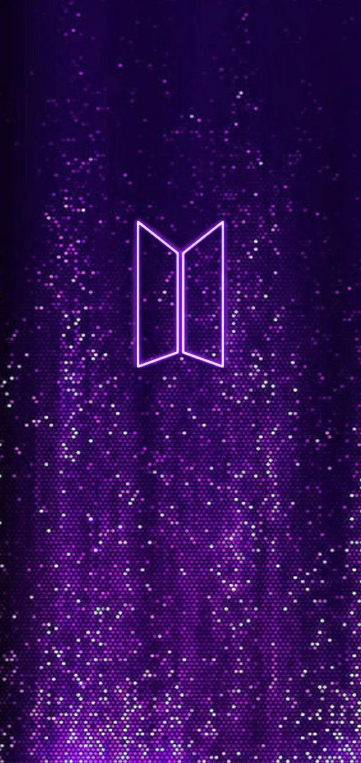 Download Neon Purple BTS Logo Wallpaper