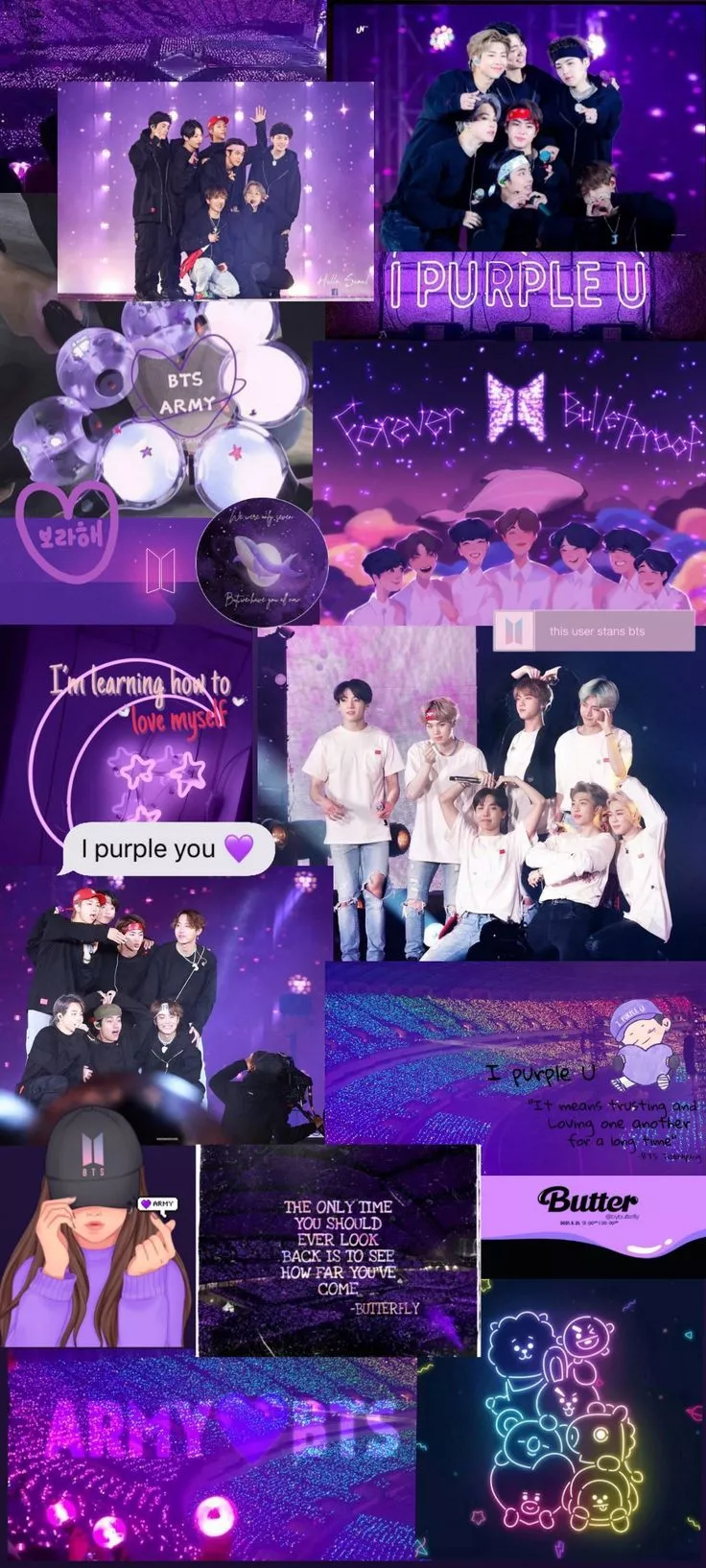 BTS purple aesthetic wallpaper
