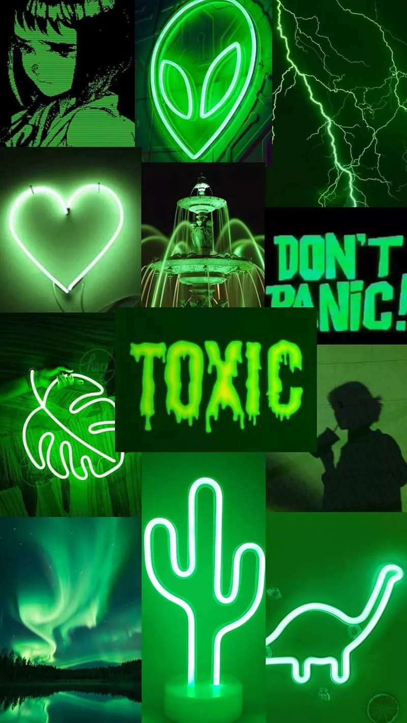 Aesthetic Neon Green College. iPhone