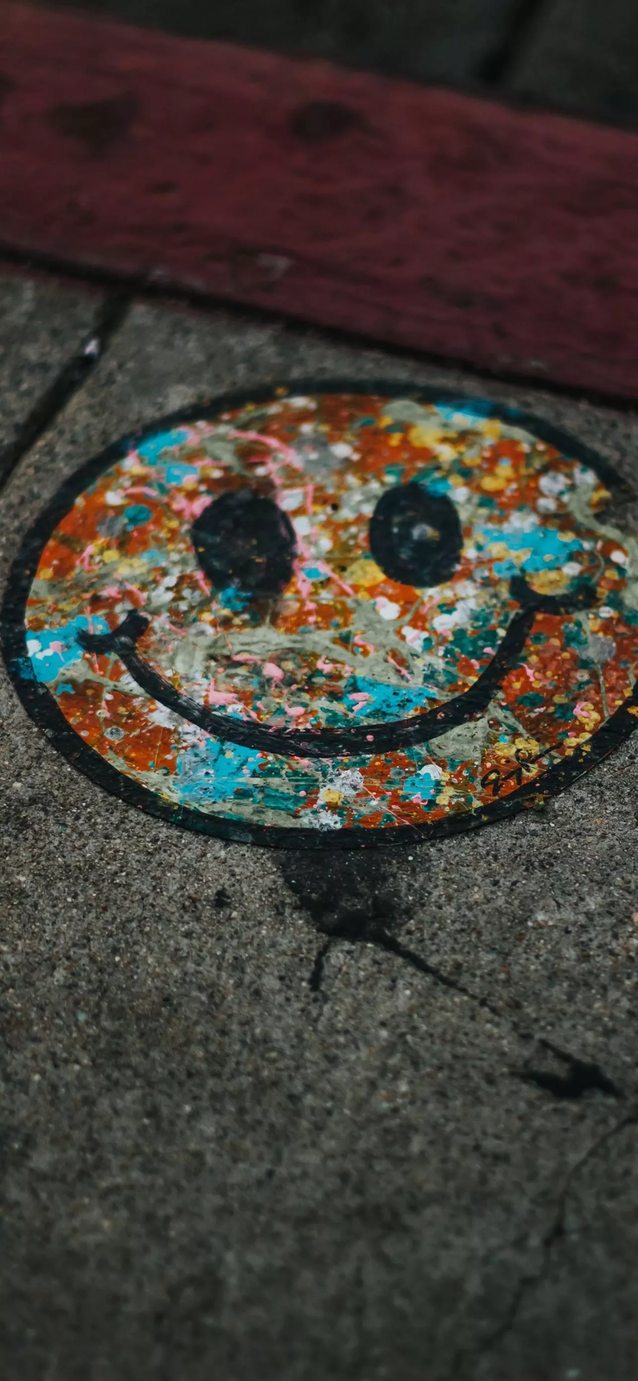 teal smiley print iPhone Wallpaper