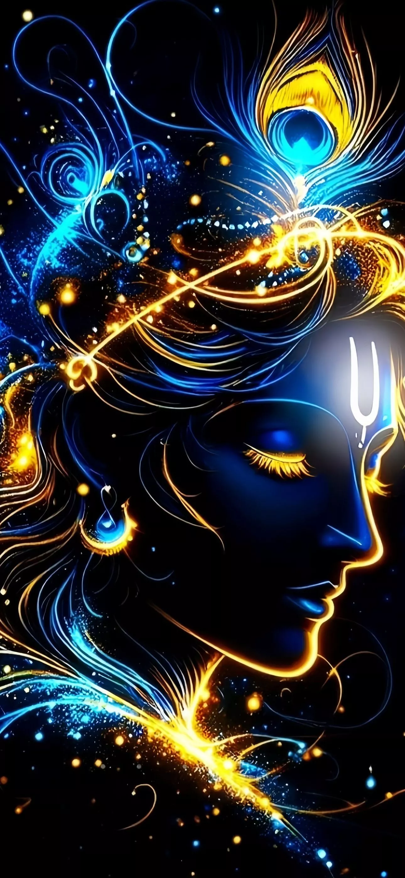 Lord Krishna Wallpaper 4K, Black