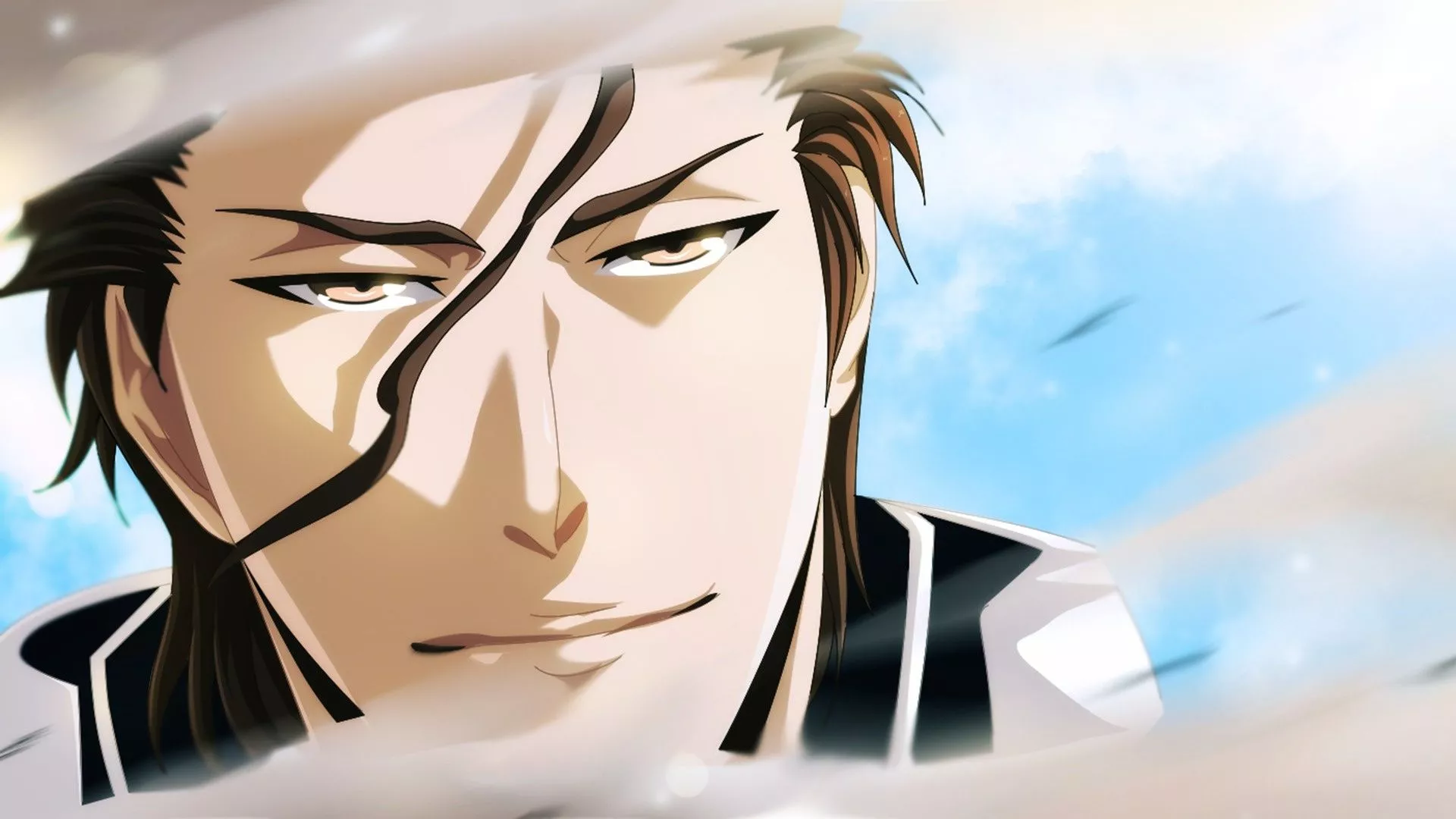 Wallpaper look, face, anime, art, Bleach, Aizen Sosuke for mobile and desktop, section аниме, resolution 1920x1080