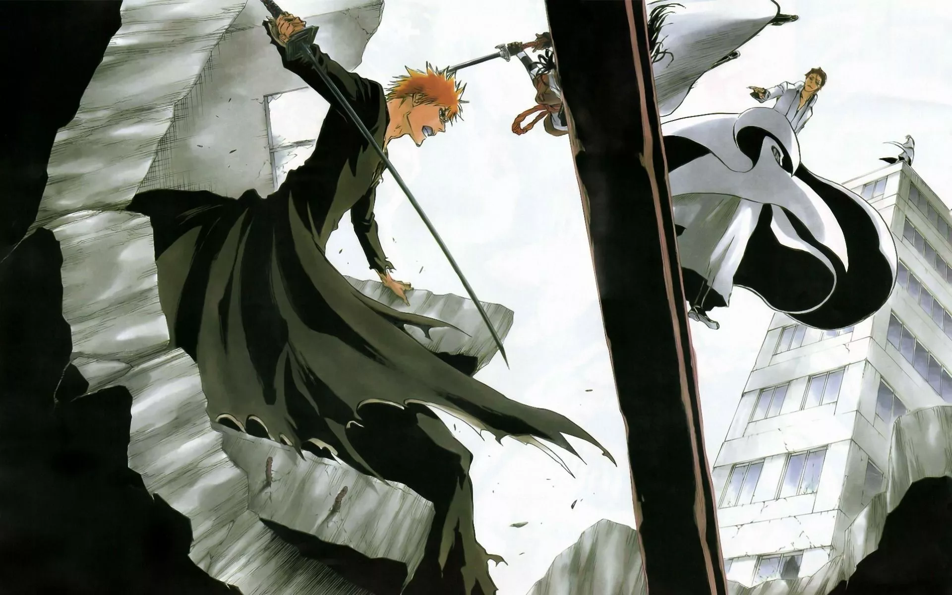 Wallpaper anime, battle, bleach, Ichigo