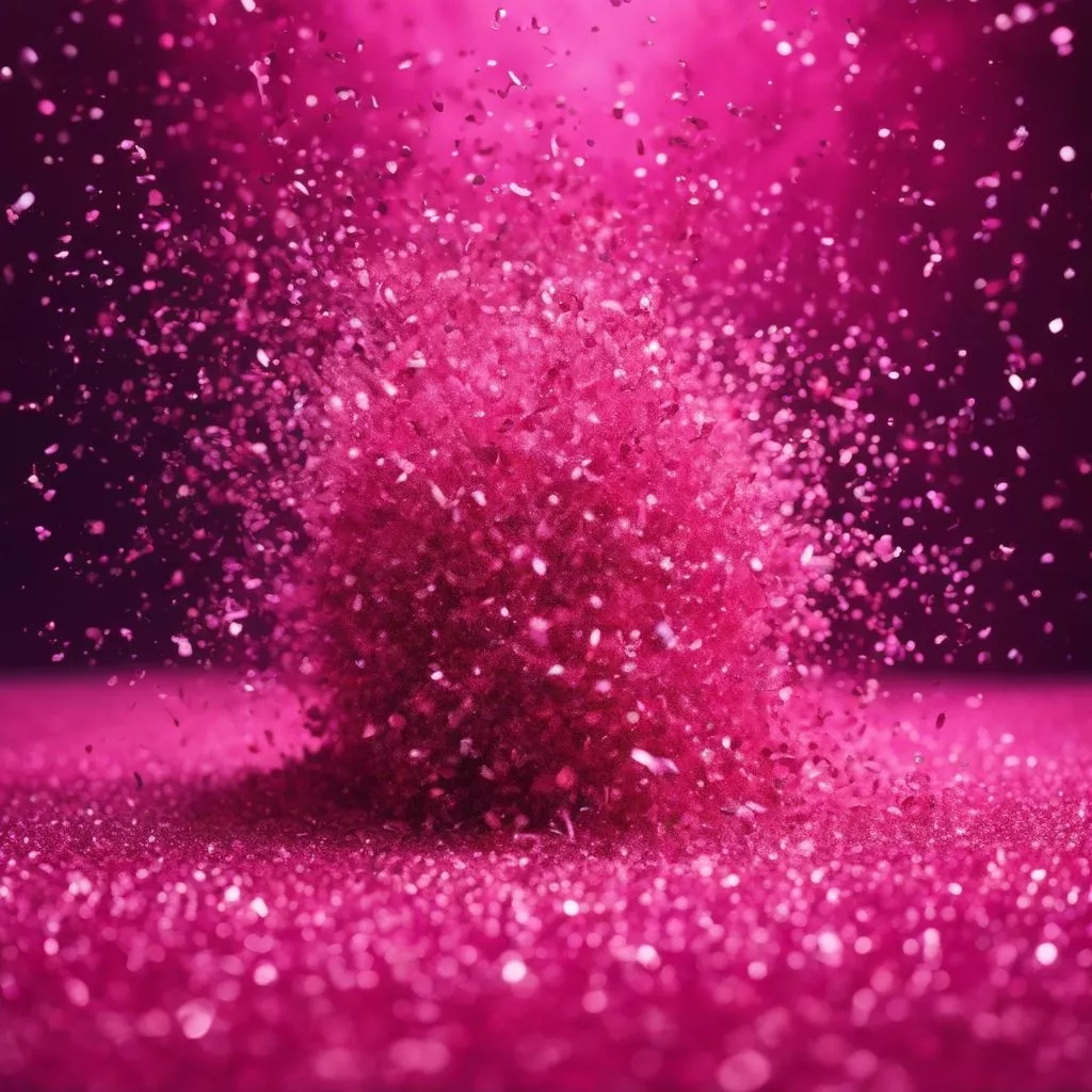 A vivid pink glitter explosion caught