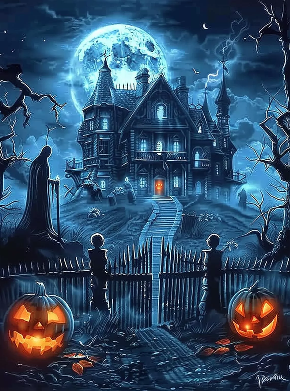 Spooky castle Canvas Wall Art